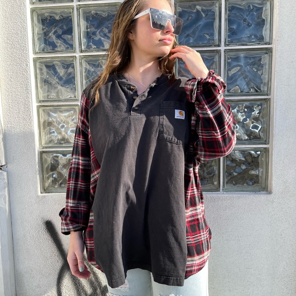 🤎SOLD🤎 CARHARTT Reworked Flannel - Picture 2 of 3